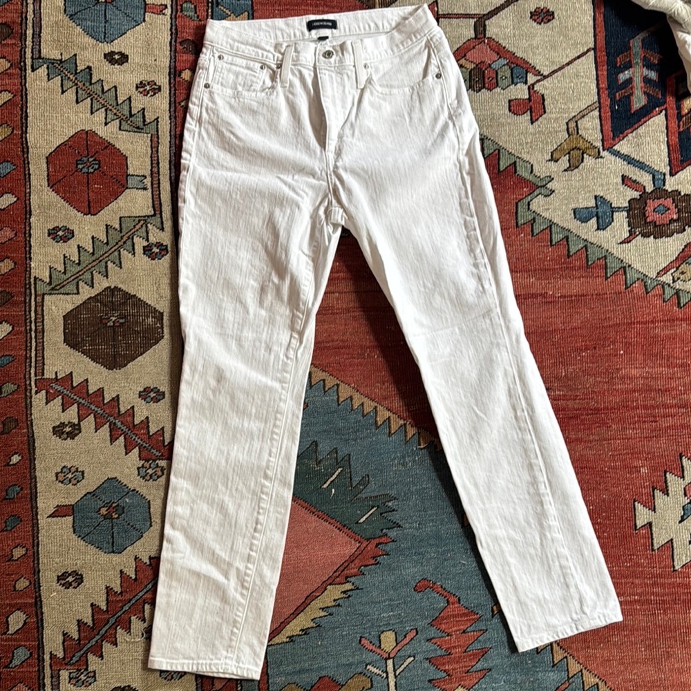 J. Crew White Straight Jeans Classic Style, 28 Tall